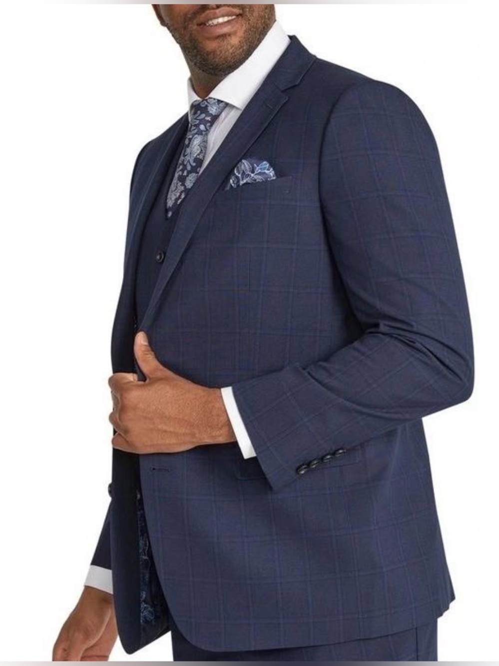 Johnny Bigg Damon Check Navy Sport Coat